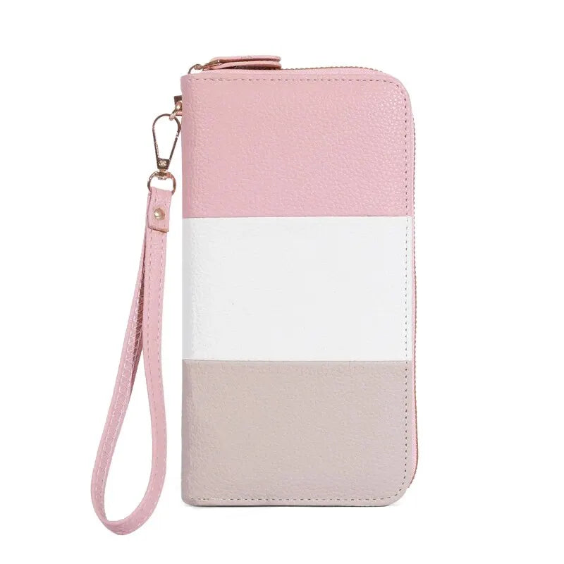 Women's Wallet RFID Blocking Multi Credit Card High Capacity Zipper Clutch Travel Bag Wrist Guard