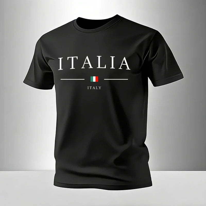 Men's Set T-shirt and Sweatpants Italy Print Summer Short Sleeve Tracksuit Male Home Outdoor Comfort Casual Tees Outfit S-3XL