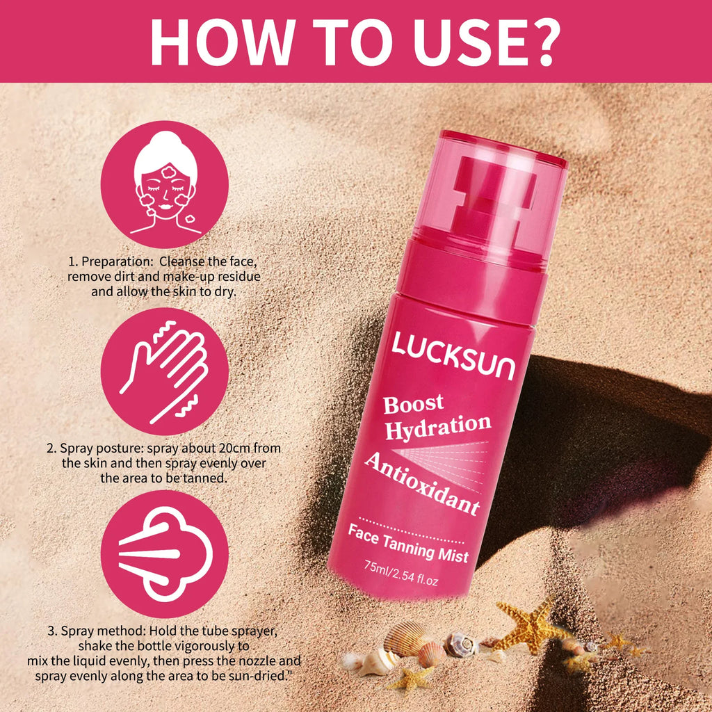 Body Self Tanning Spray Intensive Brown Boosting Summer Sunscreen Sunbath Protection Fake Tan Accelerator Spray Nourishing 75ML