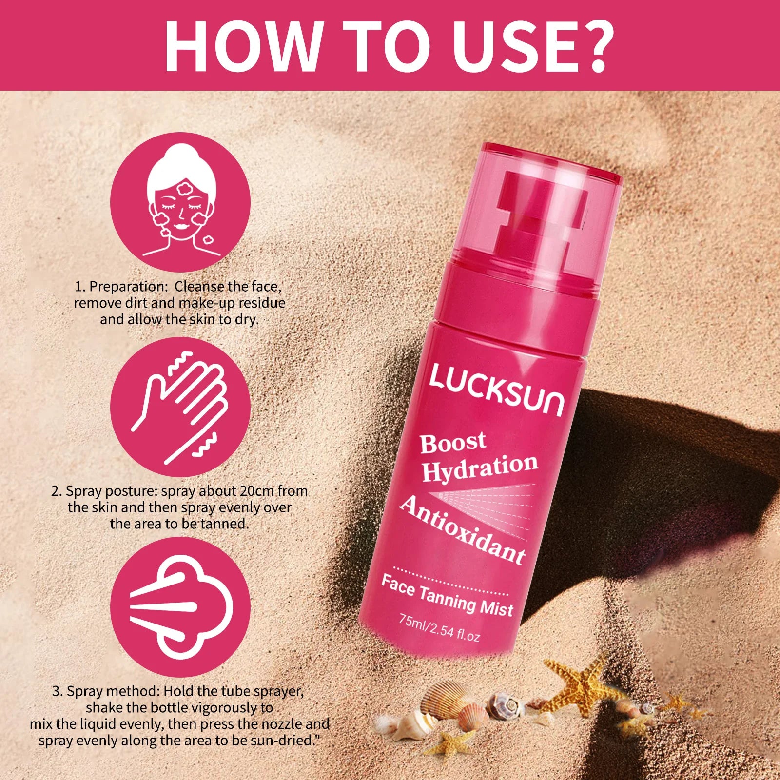 Body Self Tanning Spray Intensive Brown Boosting Summer Sunscreen Sunbath Protection Fake Tan Accelerator Spray Nourishing 75ML