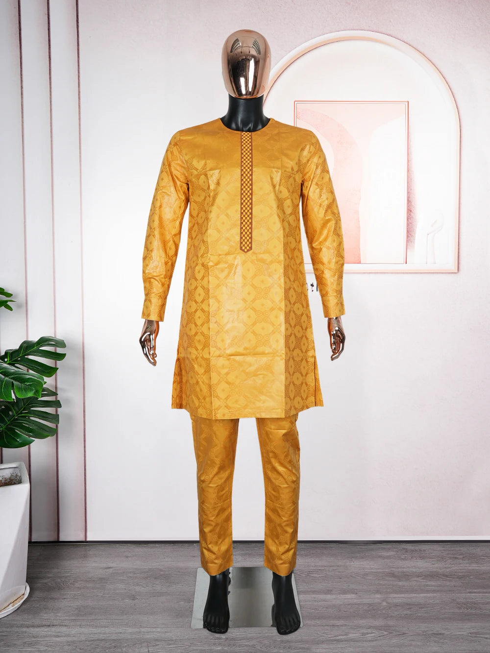 African Dresses For Couple Gold Matching Woman Man Traditional Bazin Riche Embroidery Outfit Turkey Dress Wedding Party Dress