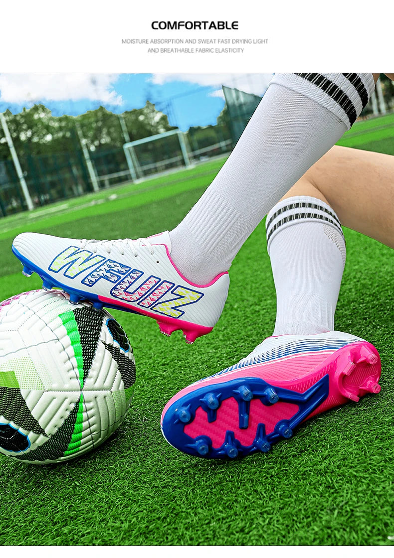 New Boy Girl  Professional Soccer Shoes Ultralight Match Training Shoes Non-Slip Cleats Grass Drop Shipping Boys Football Boots