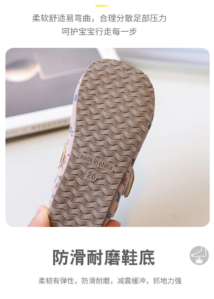 Zapatos De NiñaRetro Girl Shoe Autumn New Girl Leather Shoe Floral Princess Shoe Soft Sole Casual Kid Shoes Allmatch Women Shoes