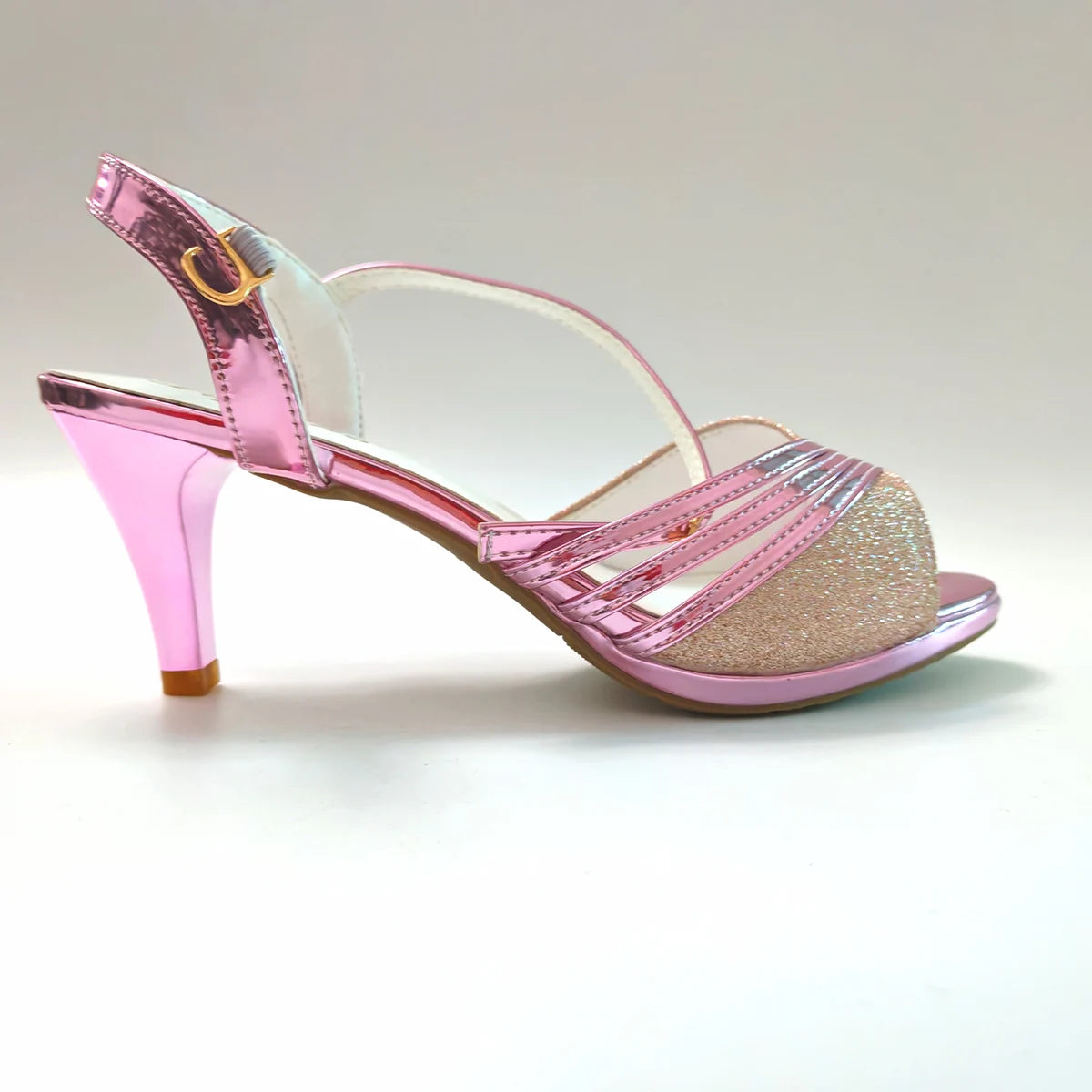 Women's Heel Sandals Elegant Ladies Heeled Brand Party Shoes Summer Comfortable Spike Heels 6cm Gold Purple
