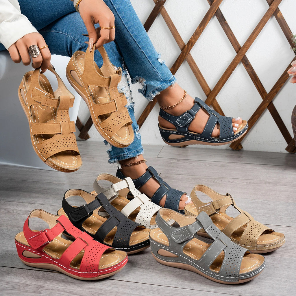 2026 Summer Women Wedge Sandals Premium Orthopedic Open Toe Sandals Vintage Anti-slip Casual Shoes Female Platform Retro Sandals