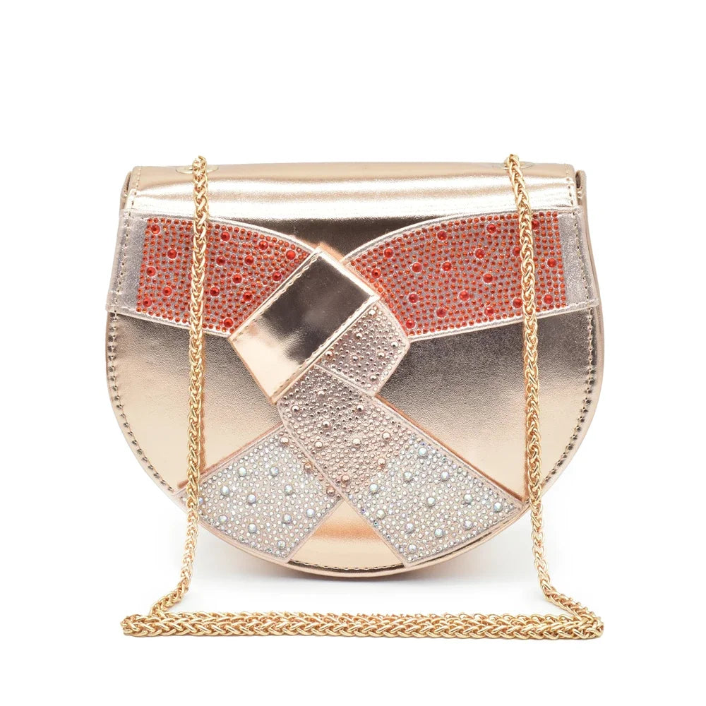 Fashion Women Nigerian Italian Shoes and Bags Set Decorated with Rhinestone Peep Toe High Heels Women Pumps for Wedding