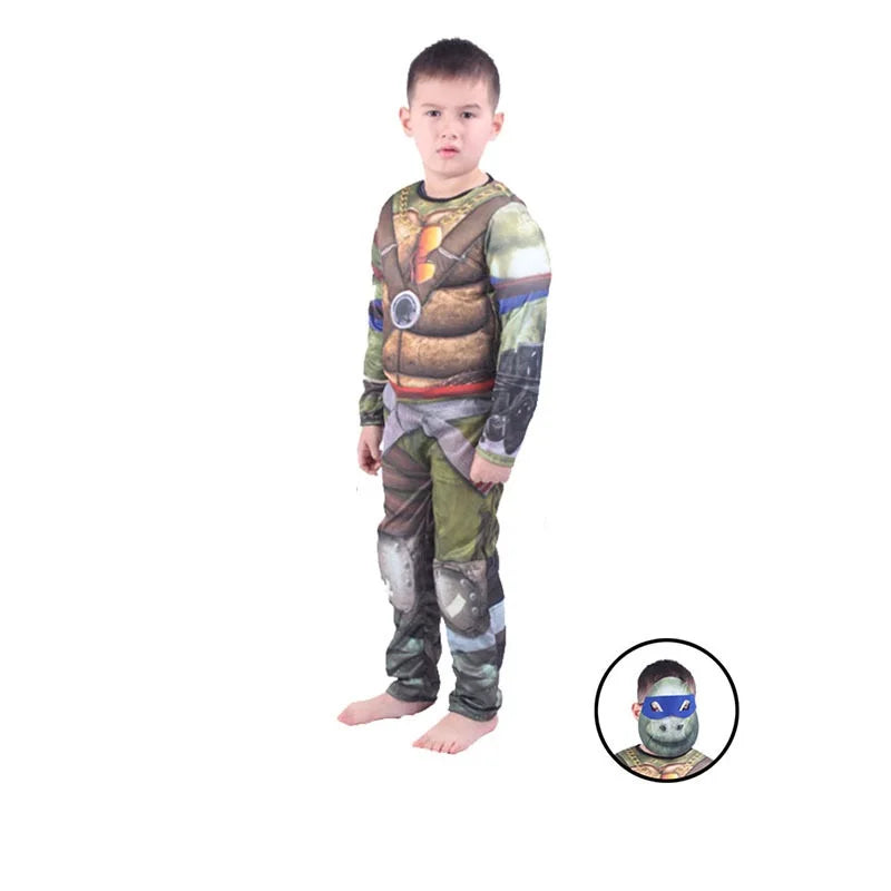 Teenage Mutant Ninja Turtles Costumes for Boys - TMNT Halloween Costume for Kids with Muscle Bodysuit, Mask
