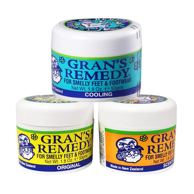 3pcs Grans Remedy Foot Powder Natural Shoe Deodorizer & Foot Odor Eliminator Powder for Men Women Kids Absorb Sweat Fast-Acting