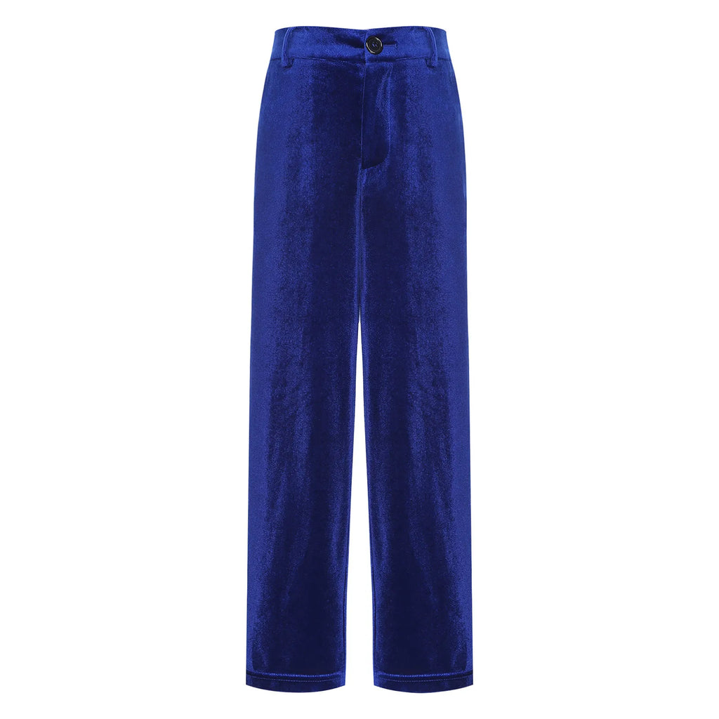 Kids Boys Velvet Pants Gentleman Suit Trousers Christmas Costume Straight Pants for Formal Party Birthday Wedding Child Trousers