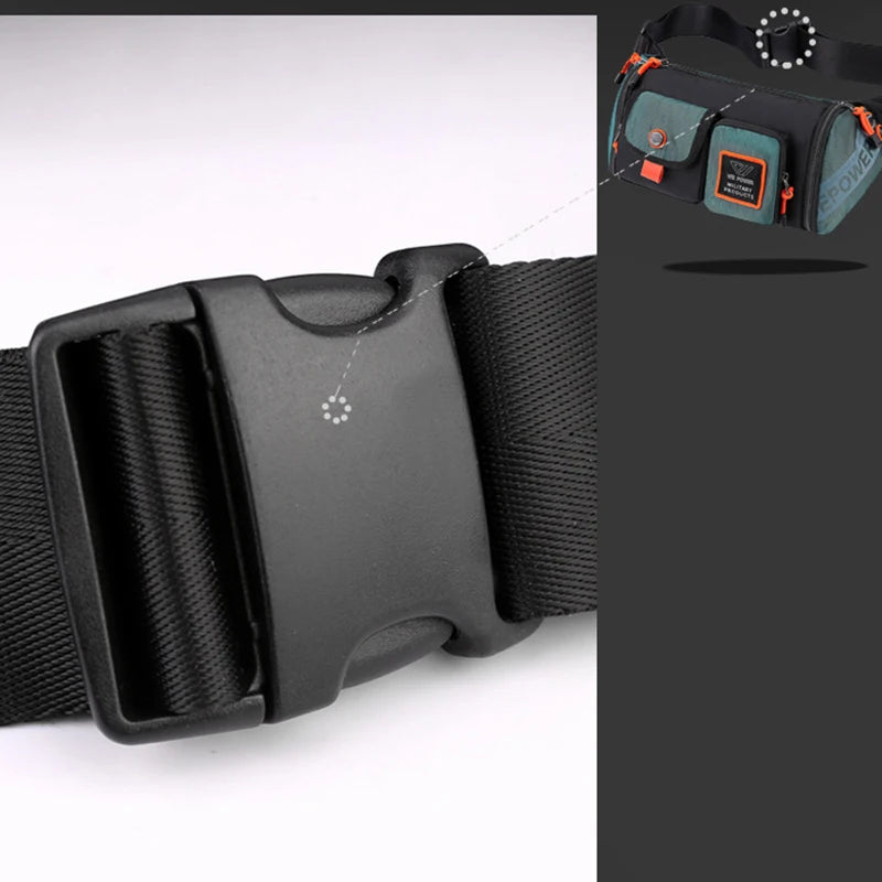 Men Waist Fanny Pack Bum Hip Sling Chest Belt Bag Multi-purpose Travel Climb Waterproof Nylon Male Cross Body Messenger Bags