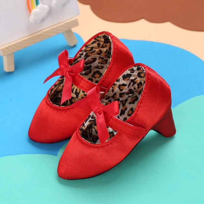 2026 New Infant Newborn Baby Girl High Heels Shoes Princess Bow First Birthday Party Shoes Photo Props Shoes 10CM / 10.5CM