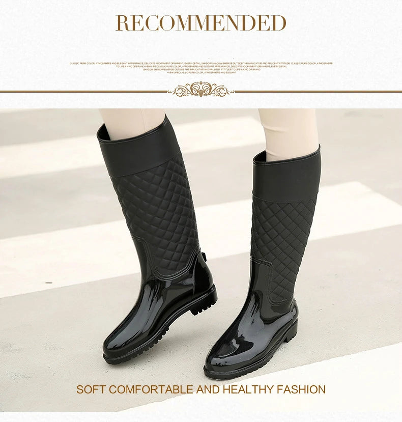 2023 New Women Rain Boots Lady Rain Water Shoes Ourdoor Rainboots  Italianate Pvc Rubber Rainboots Lady Waterproof Shoes