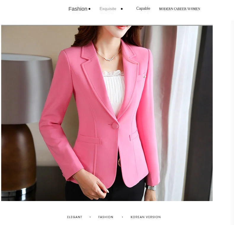 Blazers for Women Korean Slim Fit Long Sleeve Casual Suits Jacket All-Match OL Office Lady Suit Blazer Fashion Clothing White