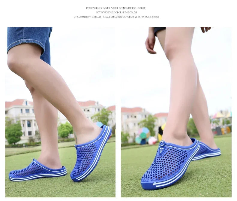 Men Shoes Beach Slippers Unisex Hollow Out Casual Women Beach Sandal Flip Flops Shoes Non-slip Size 36-45 Mens Slippers