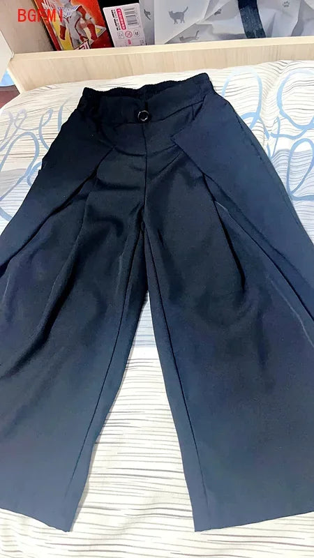 4-14Y Teenage Boy Shirt Outfit Fashion Kids Spring and Autumn Clothing New Korean Ink Painting Shirt and Wide-leg Suit Pants Set