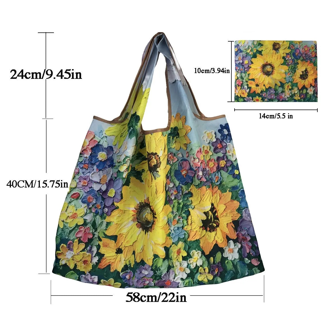Large Reusable Grocery Shopping Bag Ladies Tote 50lb Fashion Pocket Shoulder Bag Foldable Eco Bag Washable