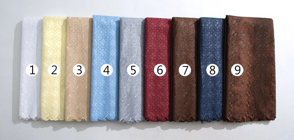 Smooth African Cotton Lace Fabric 5 Yards 2025 Swiss Voile High Quality Nigerian Cotton Lace Fabric For Sew Diy Men Cloth F3808