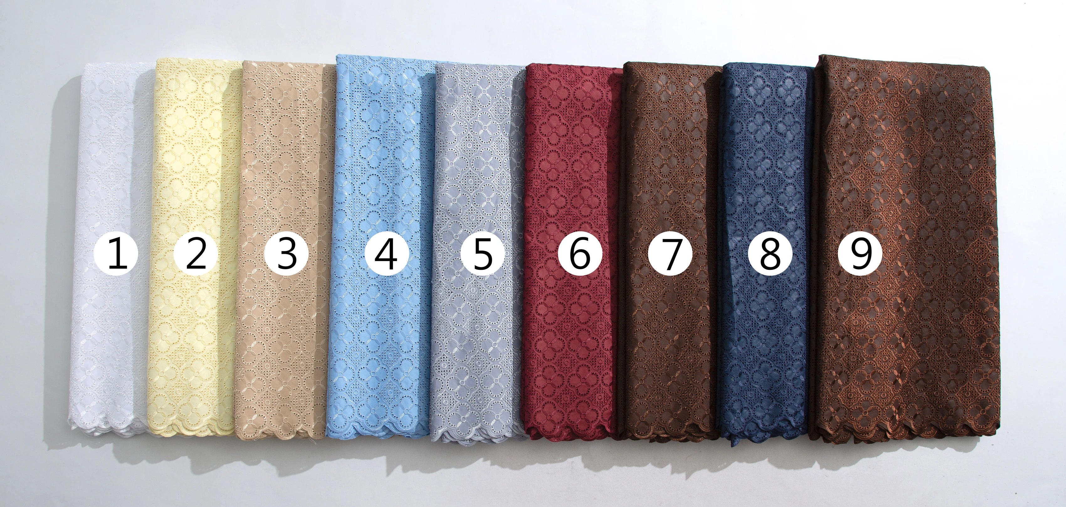Smooth African Cotton Lace Fabric 5 Yards 2025 Swiss Voile High Quality Nigerian Cotton Lace Fabric For Sew Diy Men Cloth F3808