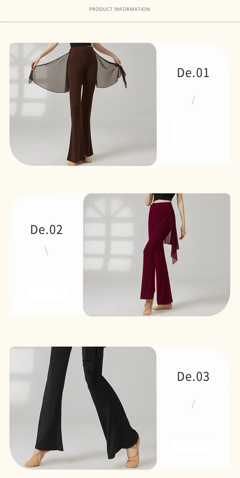 Modern Dance Pant Women Long Microflared Latin Trousers Mesh Wrap Skirt Classical Practice Costume Stage Line Dancewear Female