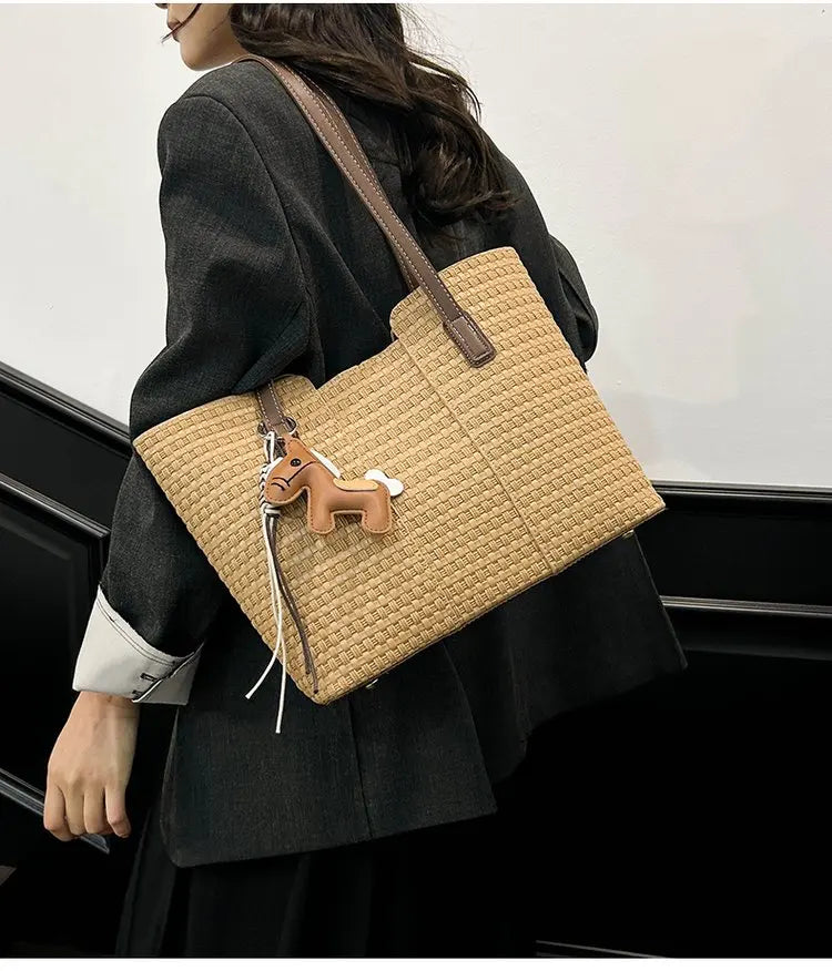 Nylon Shoulder Tote Bag Large Capacity Waterproof for Women Office Shopping Travel Daily
