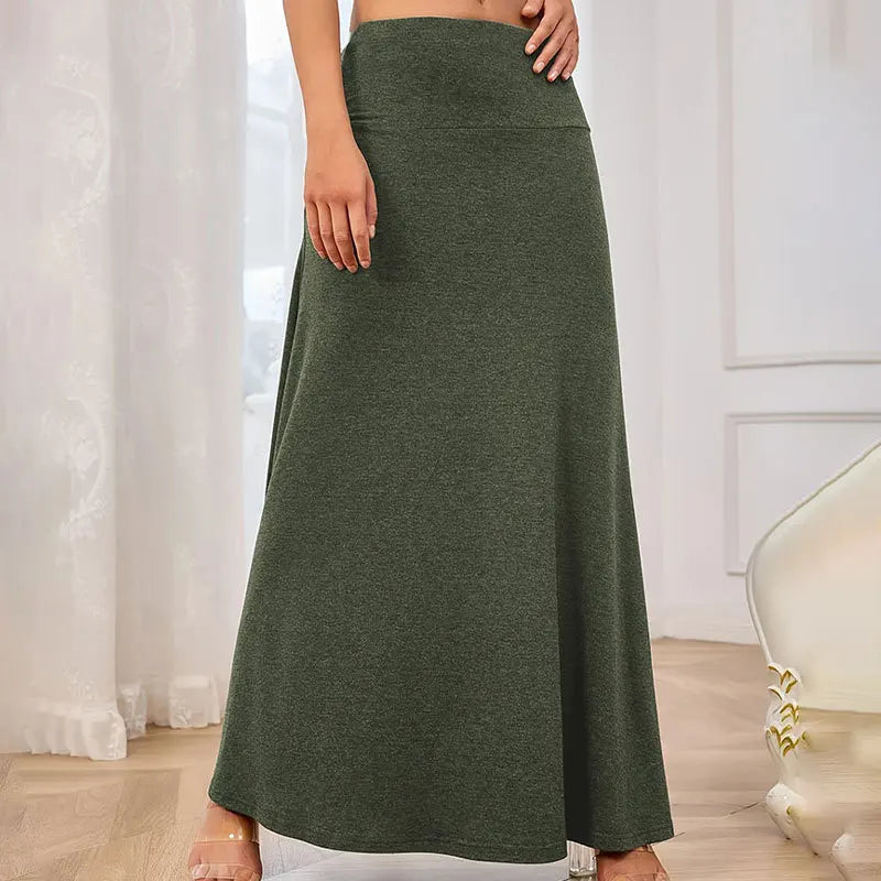 KIDCRKJ Long Skirt Women Autumn 2026 New Skirts Knitted Solid Urban Office Lady Fashion Clothes High Waist Maxi Skirts Faldas