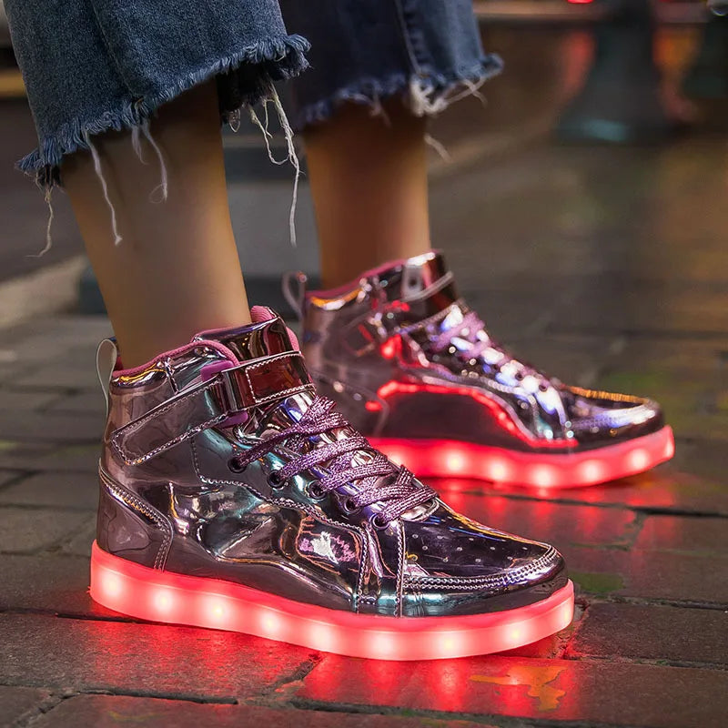 Kid Shoes Boy Girl Children Women Men Spring Summer Fashion Casual Sport Sneakers Led Light Up Dance Boots
