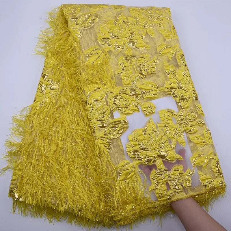 SJD African Jacquard Lace Fabric French Net Embroidery Lace 2024 High Quality Nigeria Brocade Fabric For Women Wedding Dresses