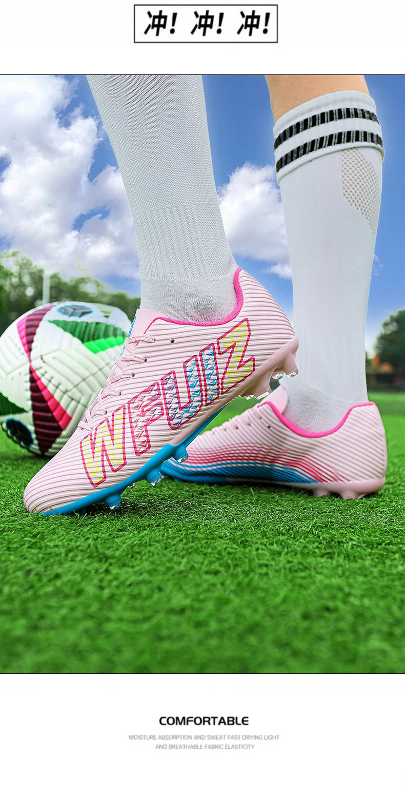 New Boy Girl  Professional Soccer Shoes Ultralight Match Training Shoes Non-Slip Cleats Grass Drop Shipping Boys Football Boots