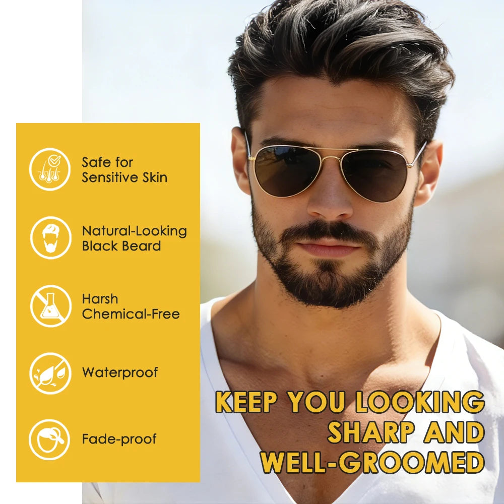 5PCS Natural Beard Hair Dye Shampoo Portable 5 Minute Instant Blackening Color Tint Cream Moustache Shampoo For Men Dropshipping