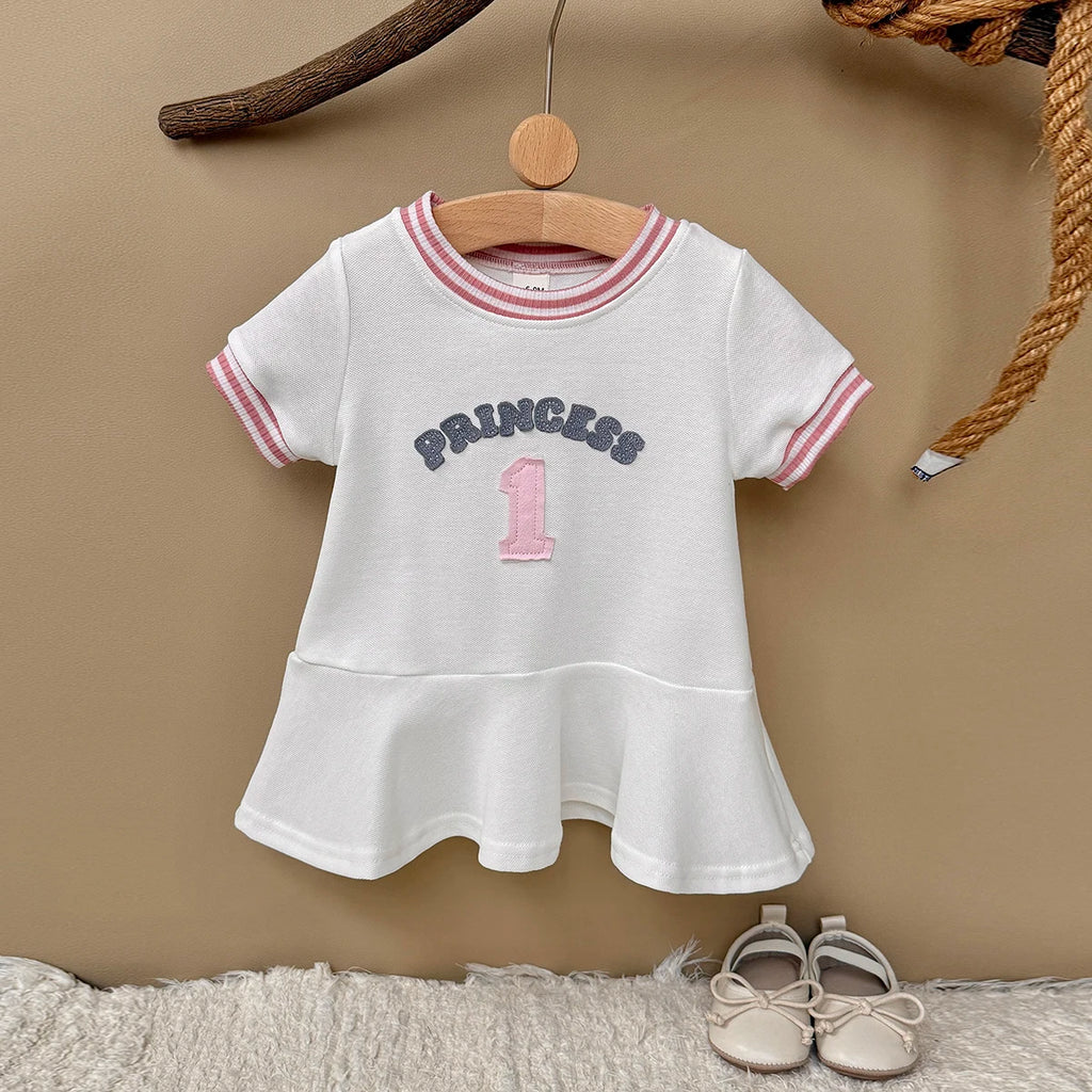Summer New Children's Clothing Fashion Simple Dress Korean Version Girls Casual Dresse Suitable for babies aged 6 months to 3 Y