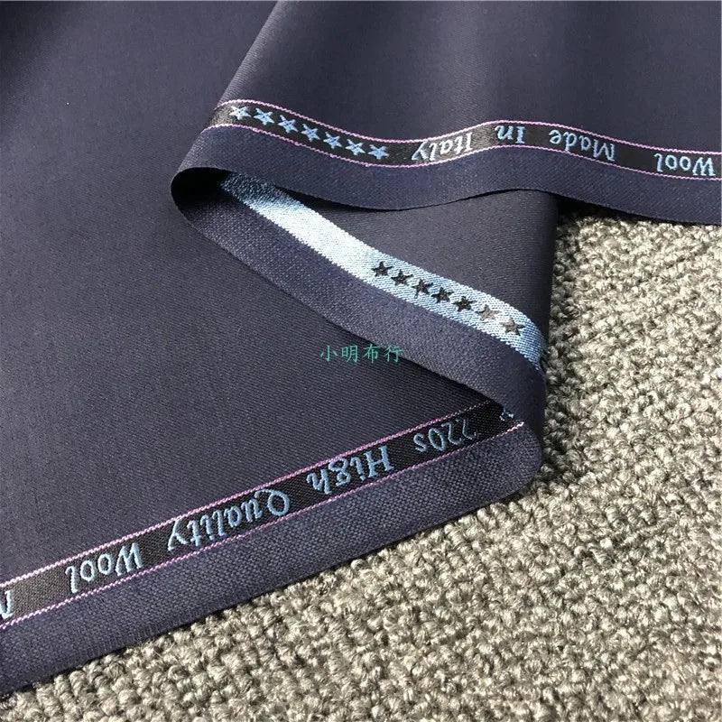 80% Suit Fabric Worsted Wool Suit Pants High Quality Men's Fabrics Classic Navy Blue Gray Black Atiku Fabric for Men By Meter