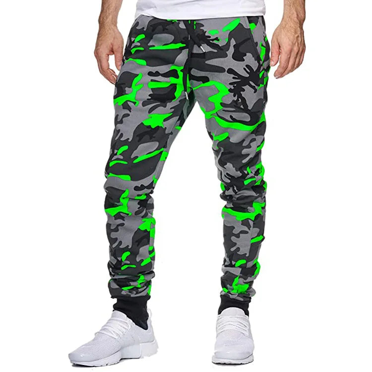 2025 New Men's Camouflage Joggers Casual Elastic Waist Print Sweatpants Sports Running Trousers Hip Hop Tracksuit Bottoms