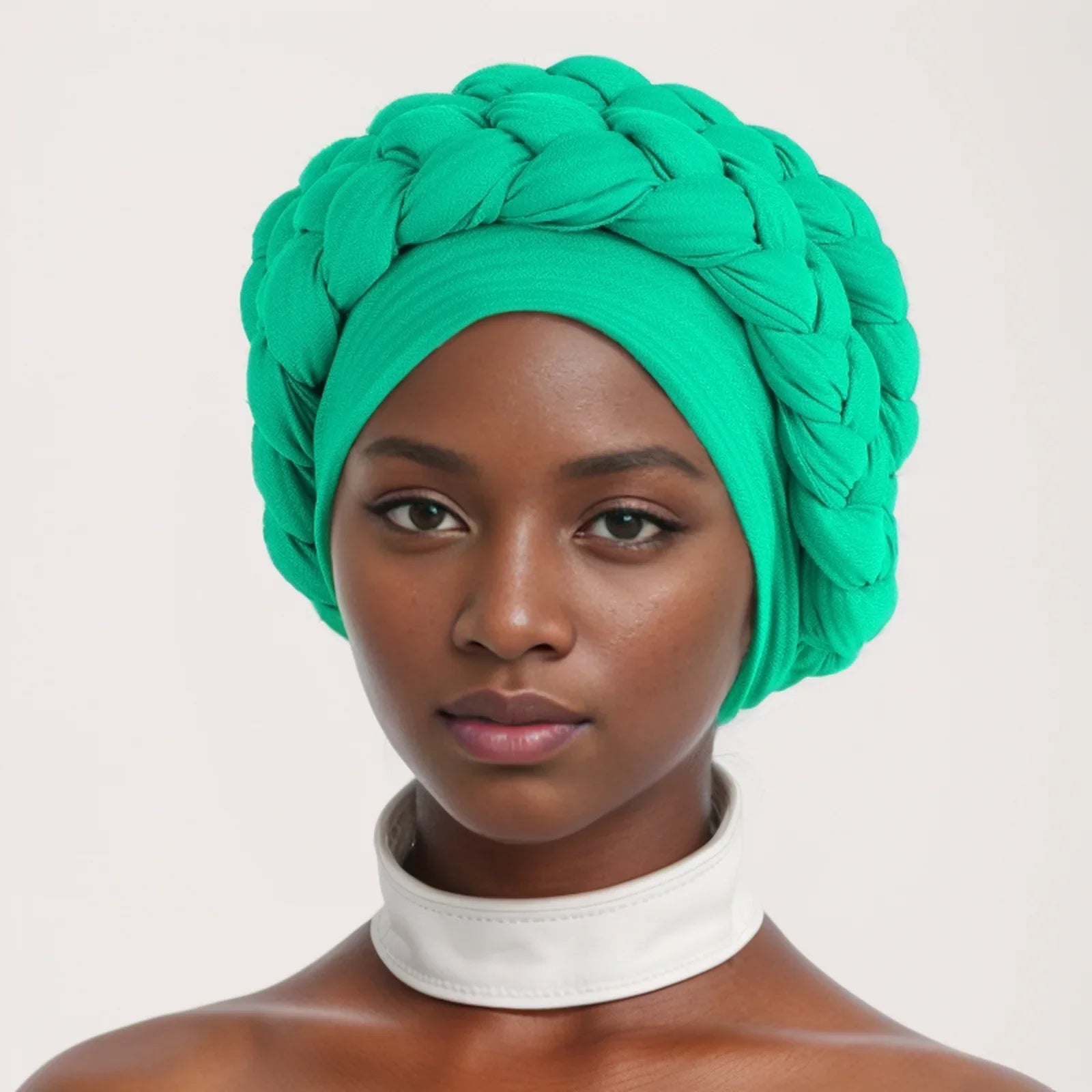 Nigeria Wrap Head Bonnet Ready to Wear Female Headtie Autogele 2024 Soft Fabric Braid Halo Turban Cap African Women's Head Wraps