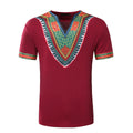 2026 Men's African Traditional Clothing Men Dashiki Short Sleeve T-shirt Fashion V-neck Printed Ethnic Style Casual Tops for Men