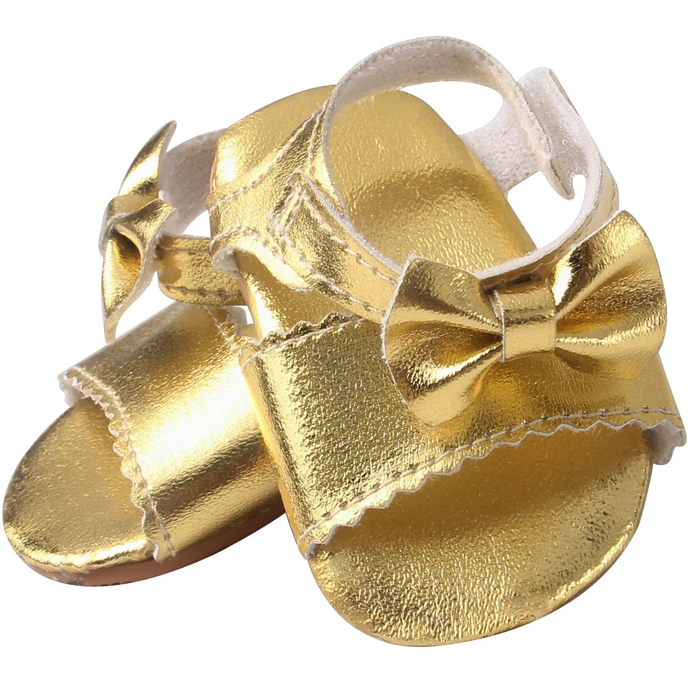 Dropshipping Girl Doll Sandals Shoes American 18 Inch Girl Doll Cute Bow Sandals Ours & Generation Toys Accessories Dress Shoes