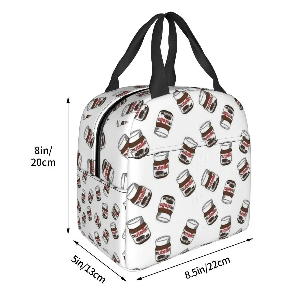 Custom Italy Nutellas Thermal Insulated Lunch Bag Women Portable Lunch Container for Outdoor Picnic Storage Food Box