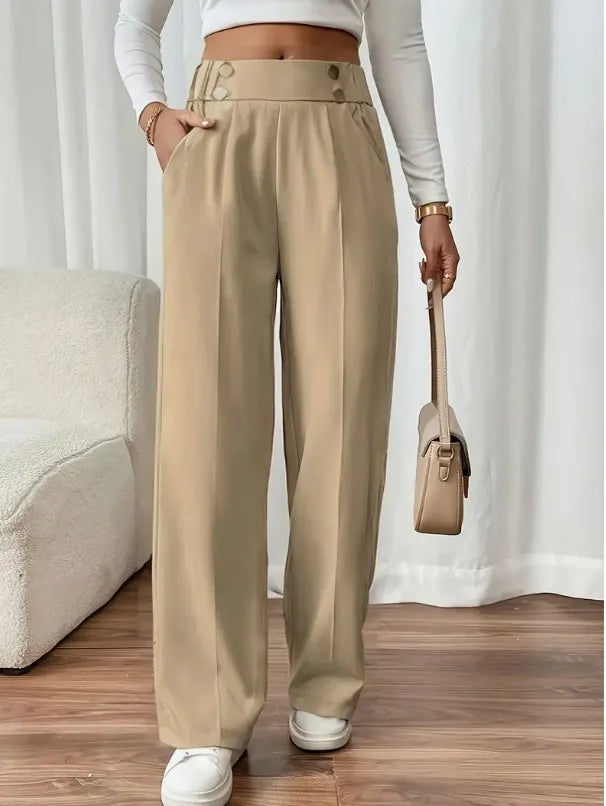 Women's Trousers Casual High-waisted Trousers Loose Temperament Versatile Office Female Straight Long Pants 2025