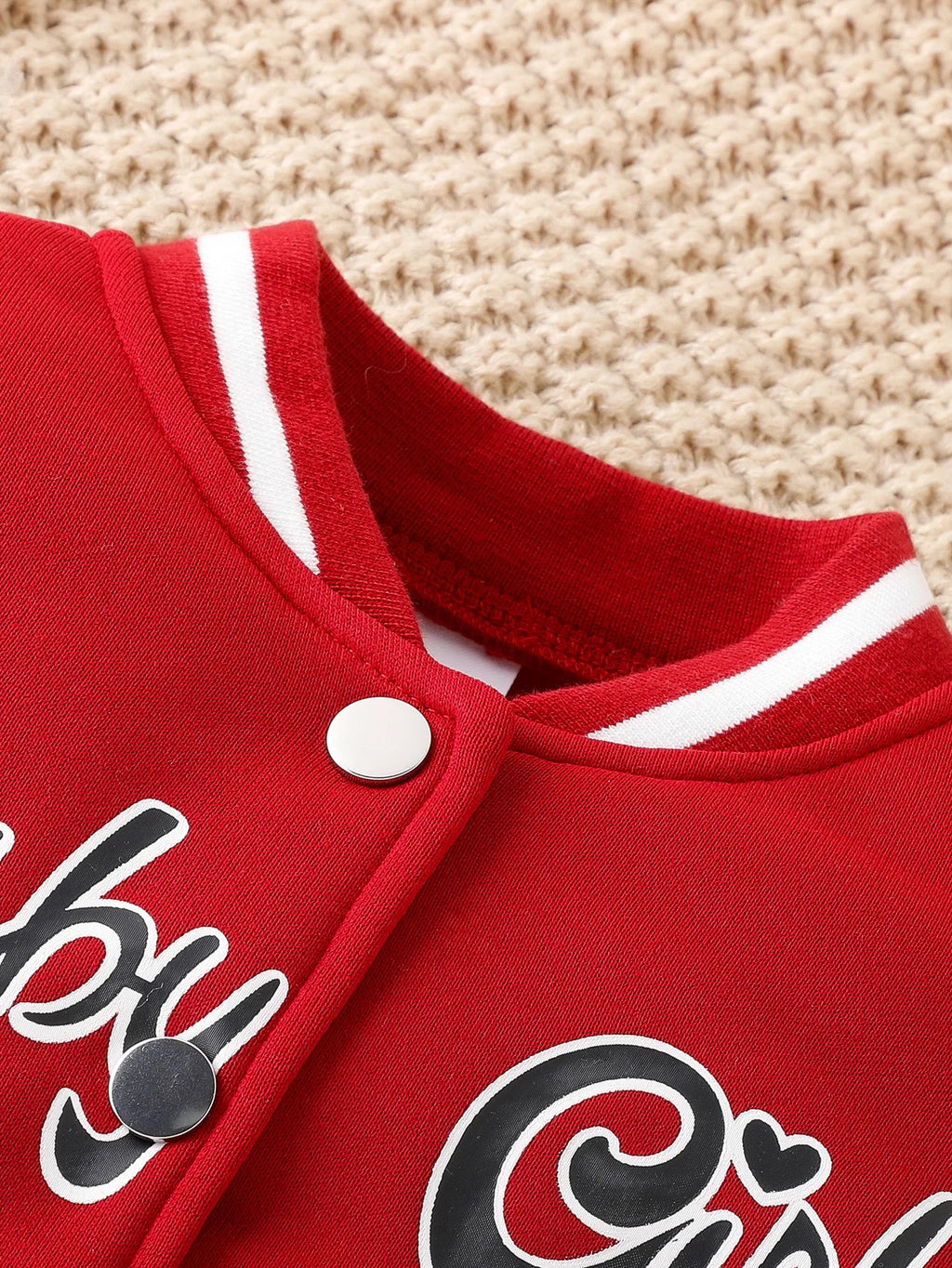 Kid Girl Cute Outfit Two Piece Set Children Casual Dress Baseball Jacket Coat Top Embroidered Letters Pleated Skirt Sporty Style