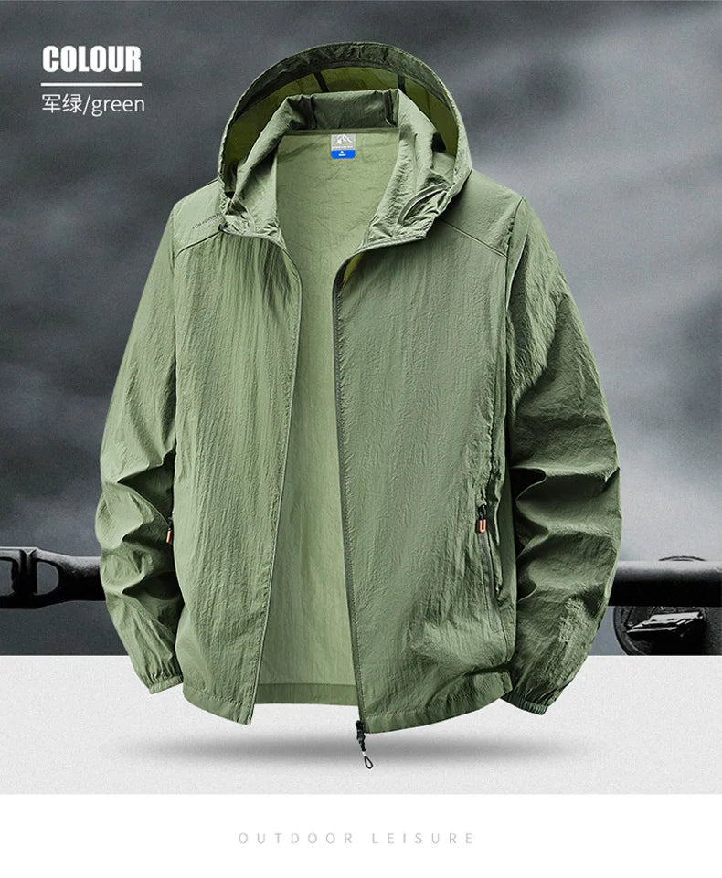 Fast Ship Summer Jackets Men Hooded Windbreaker Coats Camping Sunscreen Clothing Men Ultrathin Fishing Wearing Man Sportswear