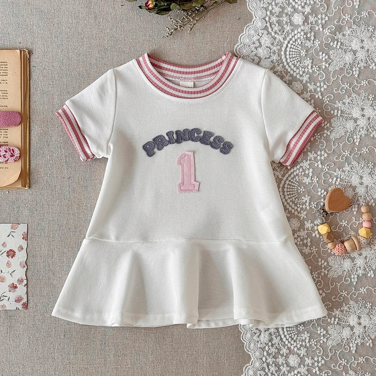 Summer New Children's Clothing Fashion Simple Dress Korean Version Girls Casual Dresse Suitable for babies aged 6 months to 3 Y
