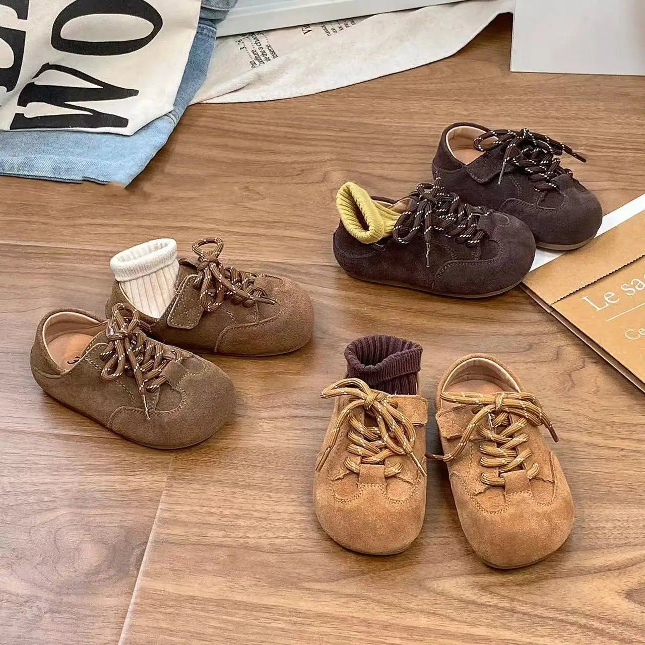 Children's shoes Korean version girls' leather shoes retro Boken shoes new boys' single shoes soft soled baby casual shoes