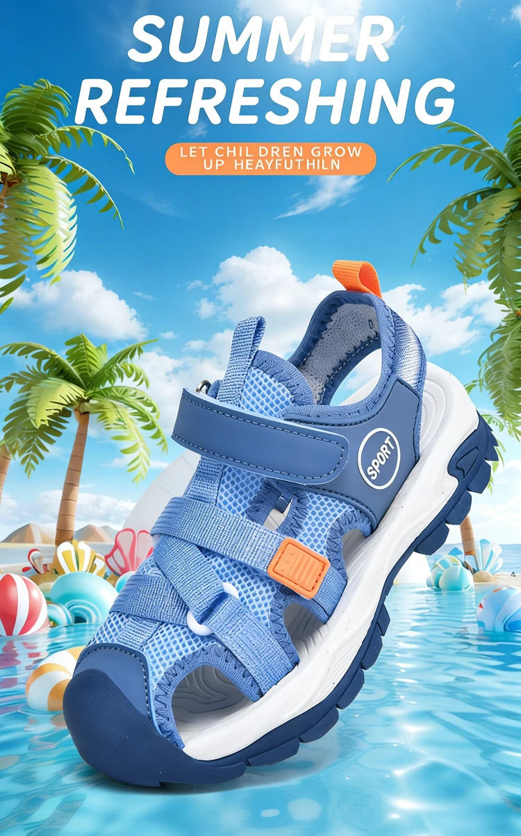 Summer Breathable Sport Sandals for Boys Casual Outdoor Beach Shoe Comfortable Soft Sole Kids Fashion Non-slip Walking Sandalias