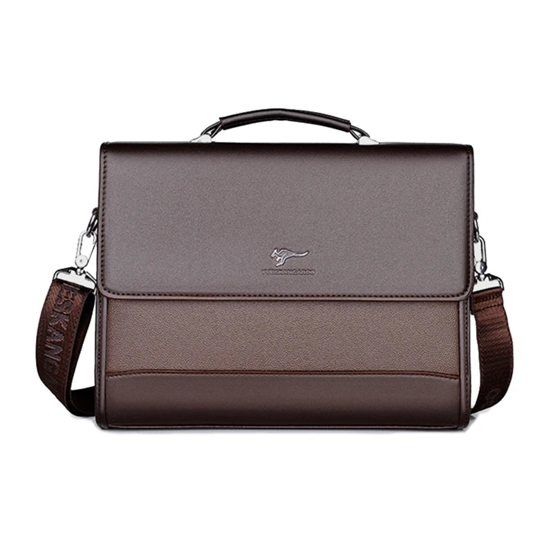 Executives Briefcase For Men PU Leather Designer Business Fashion Handbag Shoulder Messenger Male Organizer for Documents Bag