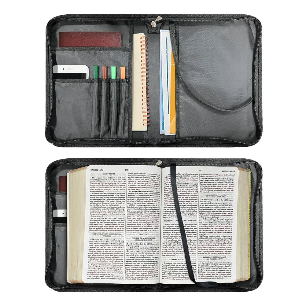 Christianity Church Bible Bag Man Of God 1 Timothy 6 11 Lion Warrior Verse Design Bible Cover Case PU Handbags Study Book Boxes