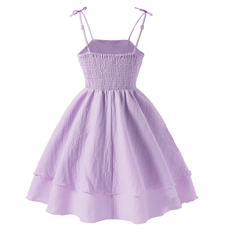 Teen Girls 13-16 Fashion Dress, Adjustable Strap Smocked Back A-Line Dress, Cute Comfortable Versatile for Daily Outings