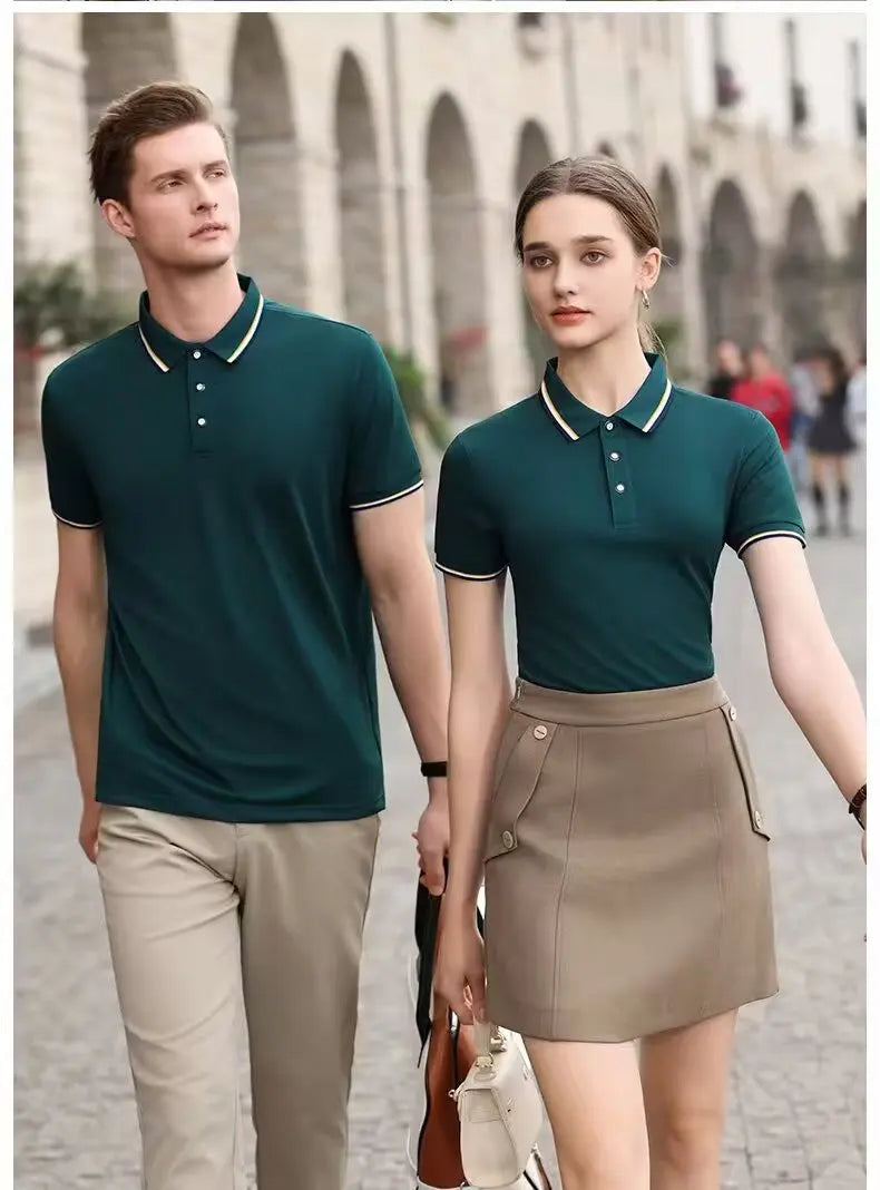 Golf men's collar knitted polo shirt, business casual men's short sleeved summer new clothing