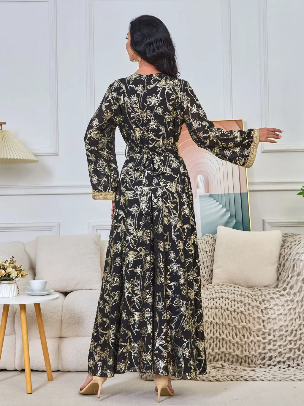 Summer Elegant Print Dress for Women Muslim Abaya Long Dress Dubai Party Evening Dress Islamic Turkey Kaftan Femme Vestidos Robe