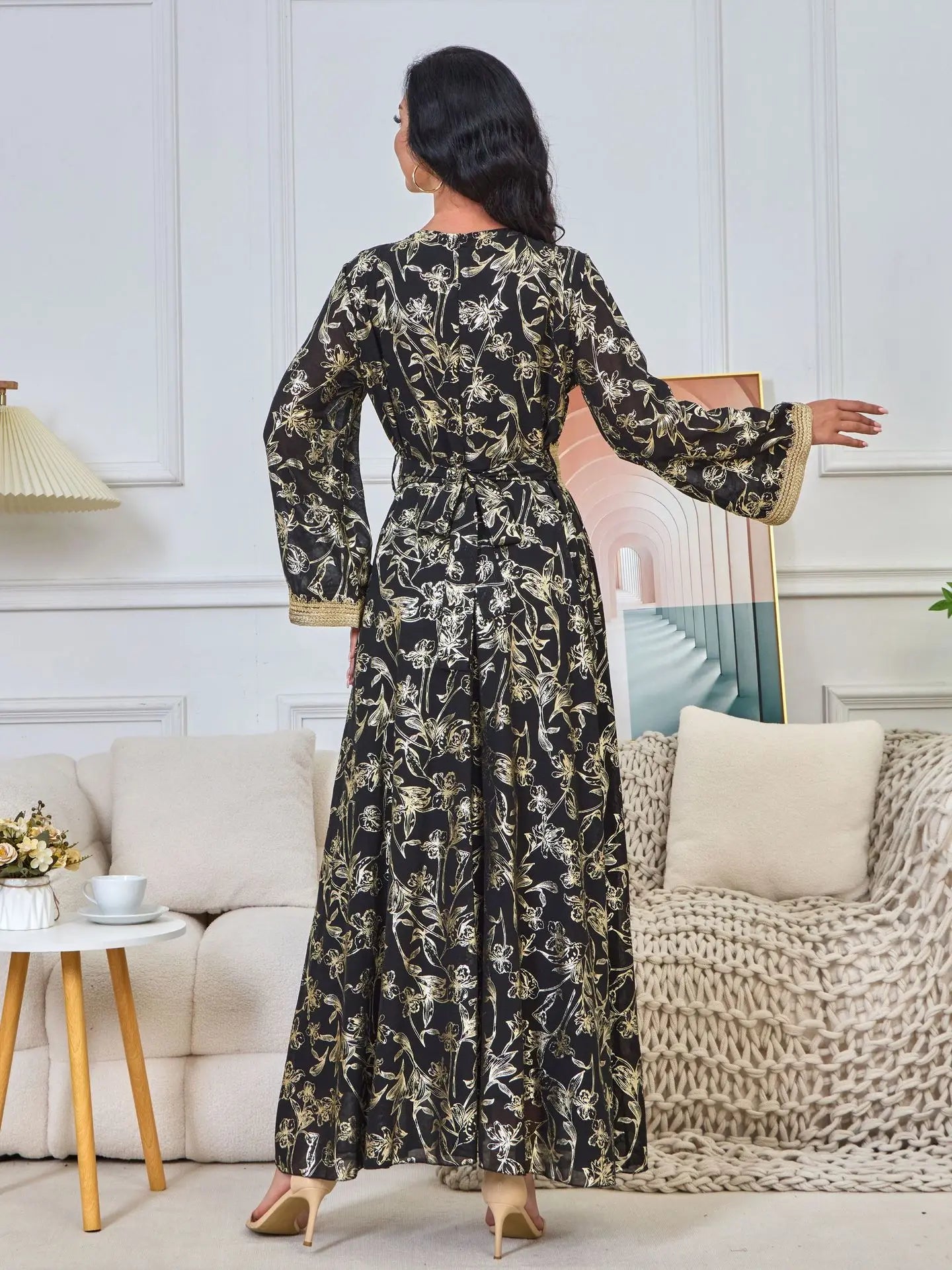 Summer Elegant Print Dress for Women Muslim Abaya Long Dress Dubai Party Evening Dress Islamic Turkey Kaftan Femme Vestidos Robe