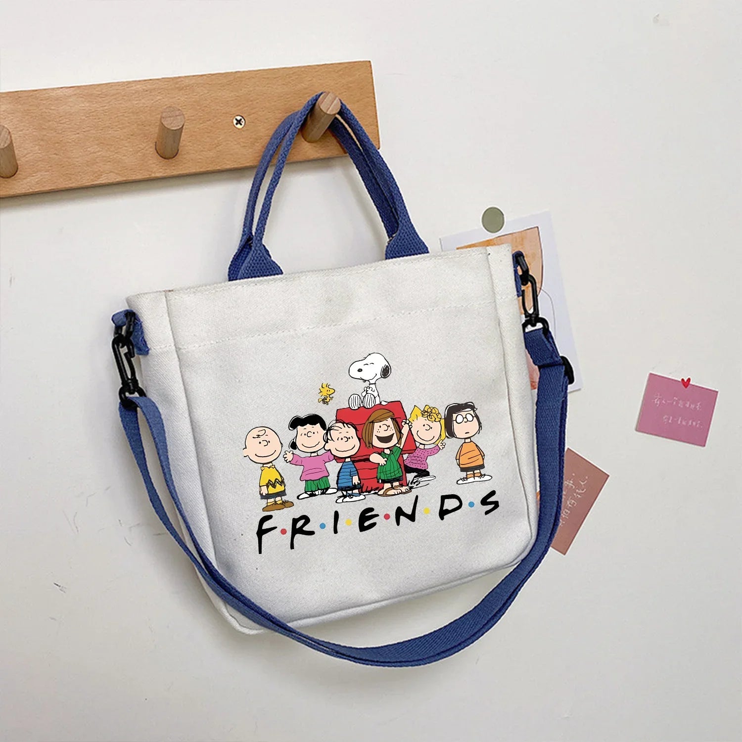 Snoopys Cartoon Canvas Bag Children Crossbody Bags School Bookbag Student Supplies Lightweight Portable Kawaii Shoulder HandBag