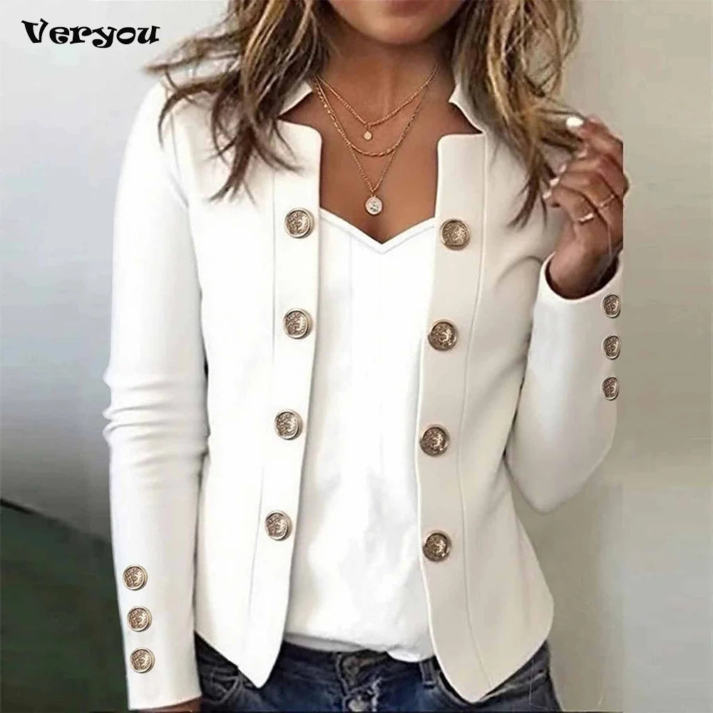 Women's Blazers Long Sleeve Suit Tops Fashion Slim Button Casual Office Coat Female Double Button Jackets For Women Tops